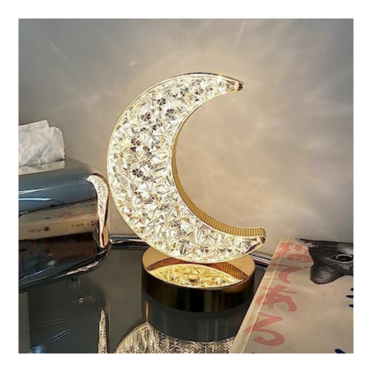 Lámpara Luna de Cristal con Luz LED