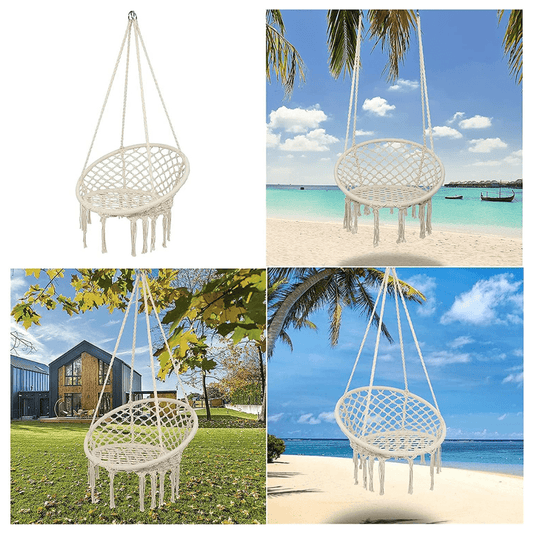 Silla Hamaca Colgante de Macramé para Interior y Exterior