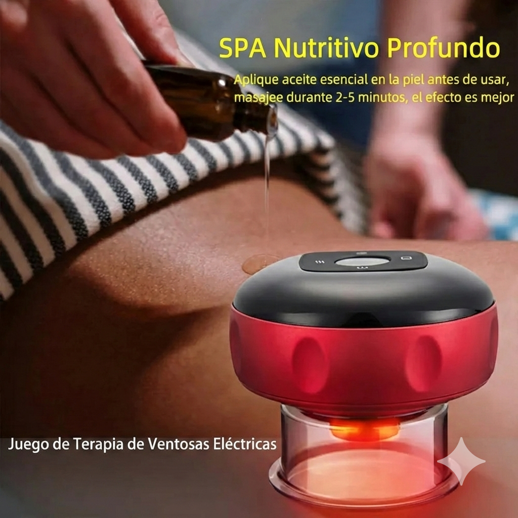 Masajeador Eléctrico con Ventosa, Succión y Calor