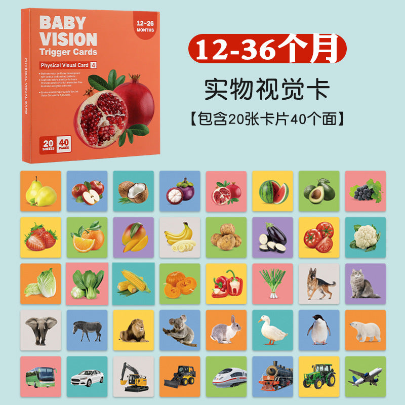 Tarjetas Sensoriales Montessori para Bebés | 20 Tarjetas de Doble Cara (40 Ilustraciones)