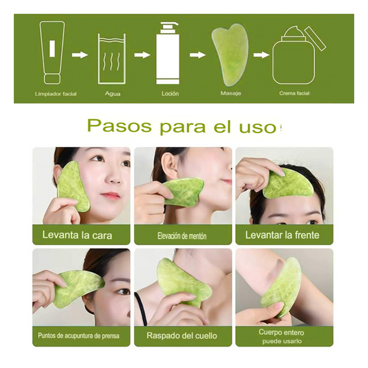 Set Facial Rodillo de Jade + Gua Sha