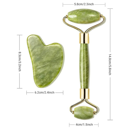 Set Facial Rodillo de Jade + Gua Sha