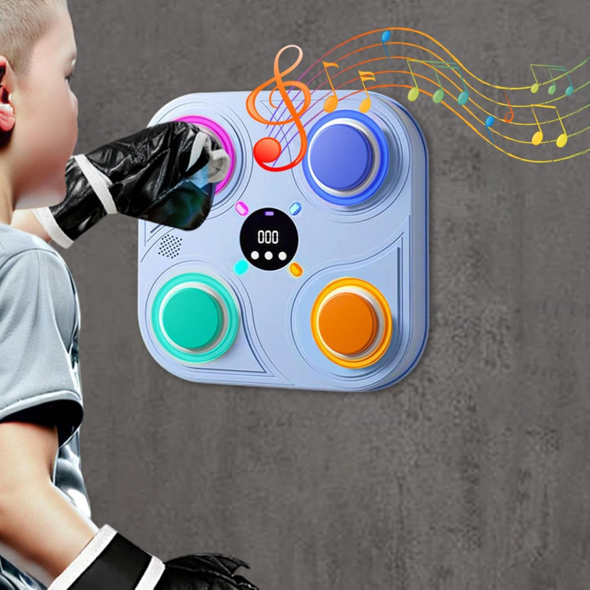 Máquina de Boxeo Musical Inteligente para Niños con Luces LED y Bluetooth