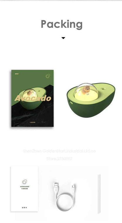Humidificador de Aire USB Diseño Palta con Luz Nocturna LED