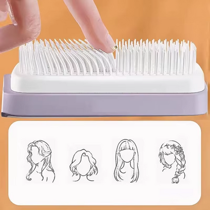Cepillo Autolimpiante para Cabello con Masajeador de Cuero Cabelludo