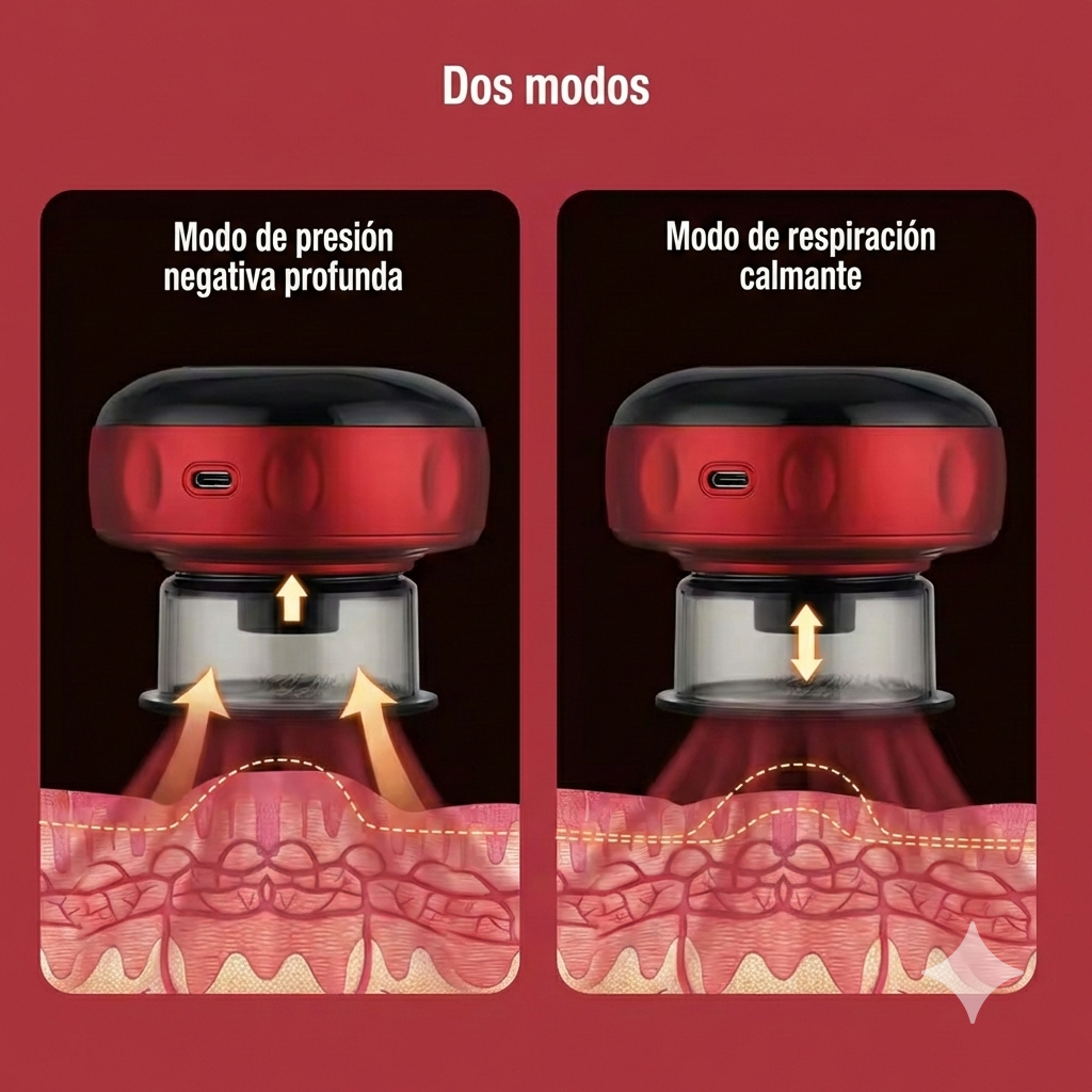 Masajeador Eléctrico con Ventosa, Succión y Calor