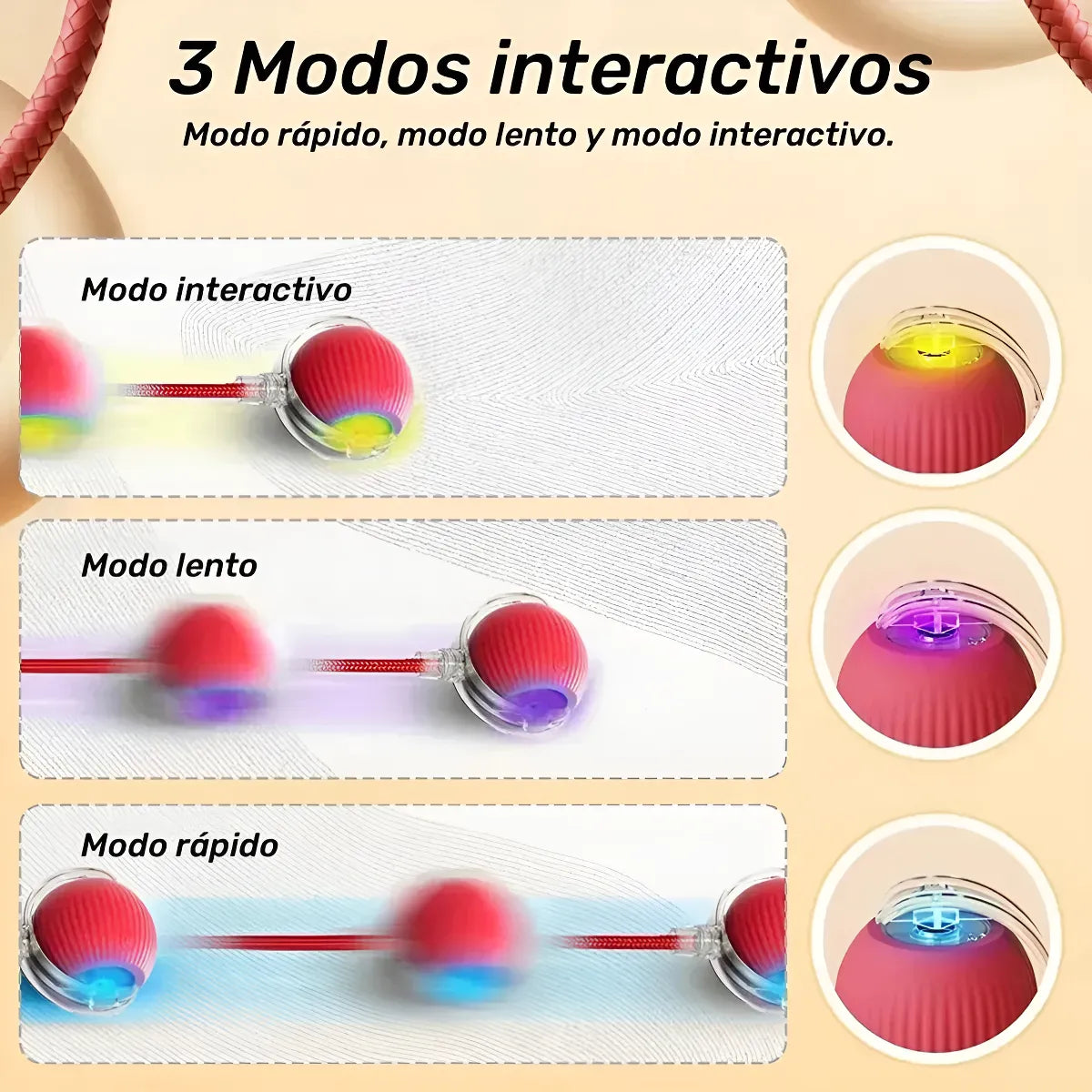 Pelota Interactiva Inteligente con Cuerda para Mascotas