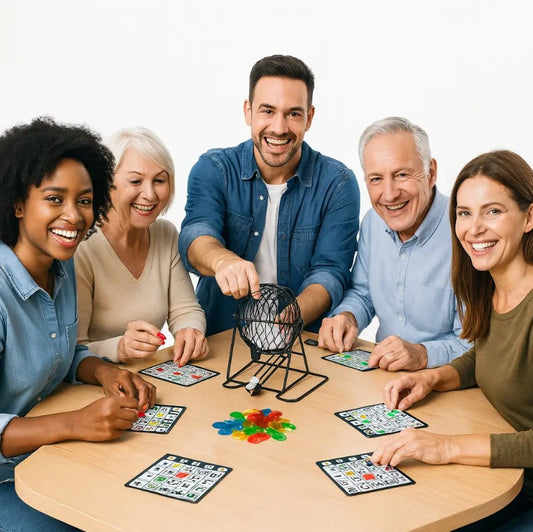 Juego de Bingo Completo con Tómbola Metálica – 75 Bolas
