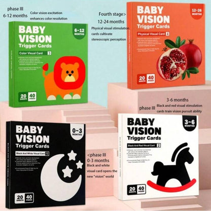 Tarjetas Sensoriales Montessori para Bebés | 20 Tarjetas de Doble Cara (40 Ilustraciones)