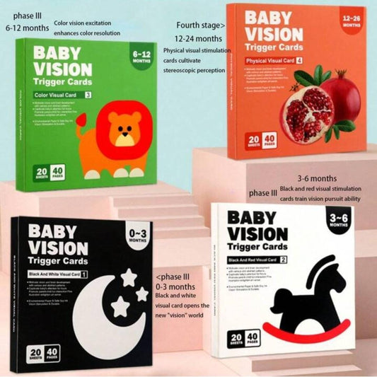 Tarjetas Sensoriales Montessori para Bebés | 20 Tarjetas de Doble Cara (40 Ilustraciones)